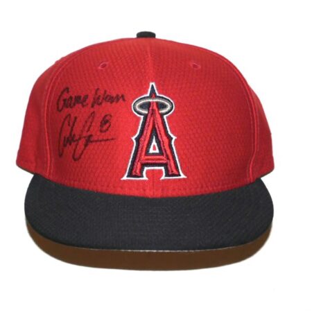Coleman Crow Game Worn & Signed Official Los Angeles Angels New Era 59FIFTY Hat