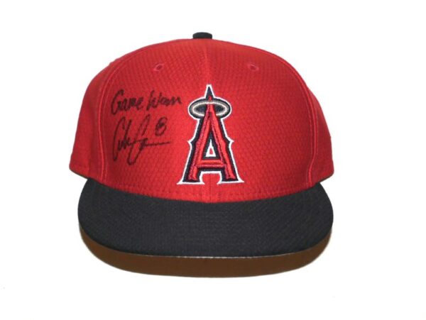 Coleman Crow Game Worn & Signed Official Los Angeles Angels New Era 59FIFTY Hat
