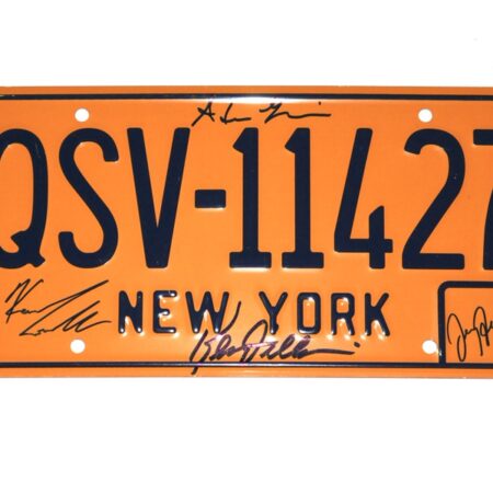 Entourage Cast Autographed New York QSV-11427 Replica License Plate - Signed by Kevin Dillon, Adrian Grenier, Kevin Connolly & Jerry Ferrara - JSA Witnessed
