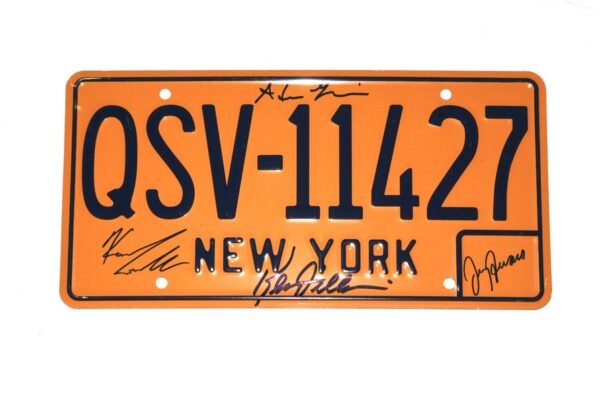 Entourage Cast Autographed New York QSV-11427 Replica License Plate - Signed by Kevin Dillon, Adrian Grenier, Kevin Connolly & Jerry Ferrara - JSA Witnessed