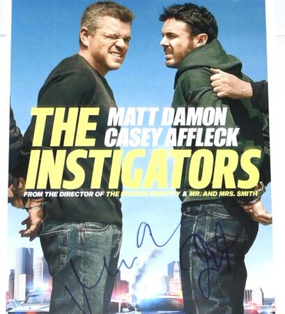 Matt Damon & Casey Affleck Signed Autographed The Instigators 11 x 17 Photo - ACOA