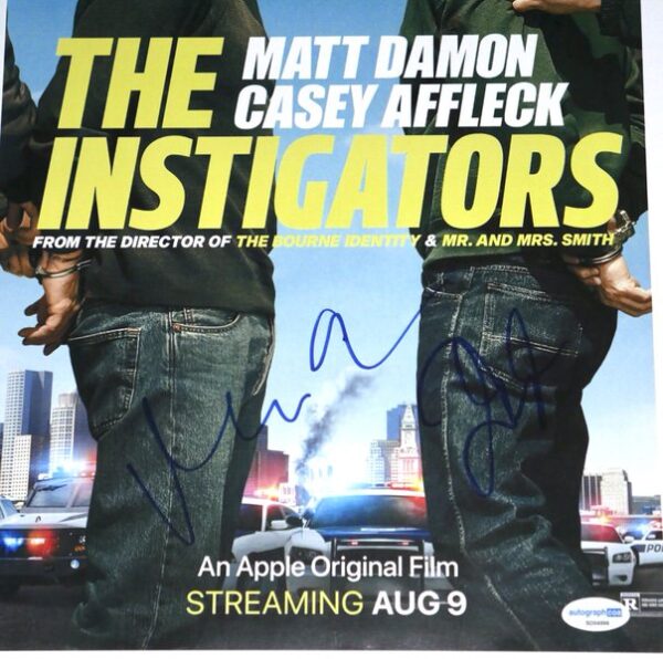 Matt Damon & Casey Affleck Signed Autographed The Instigators 11 x 17 Photo - ACOA