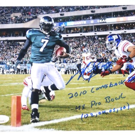Michael Vick Autographed Signed Philadelphia Eagles TD Run 8 x 10 with Several Inscriptions! - JSA Witnessed