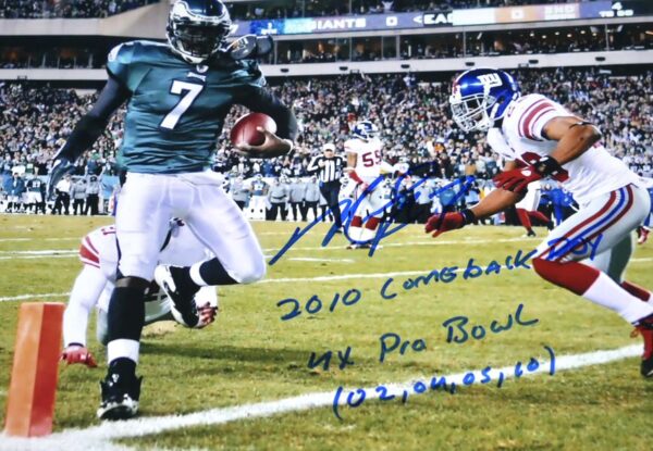 Michael Vick Autographed Signed Philadelphia Eagles TD Run 8 x 10 with Several Inscriptions! - JSA Witnessed