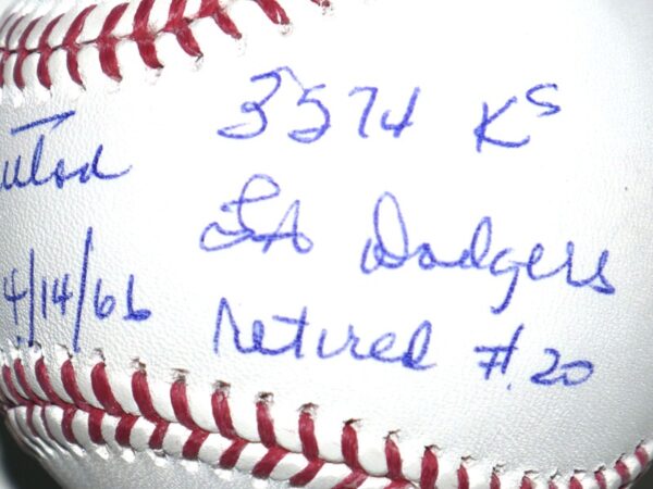Don Sutton Los Angeles Dodgers Signed Official Major League Baseball with 7 Inscriptions! - JSA Witnessed