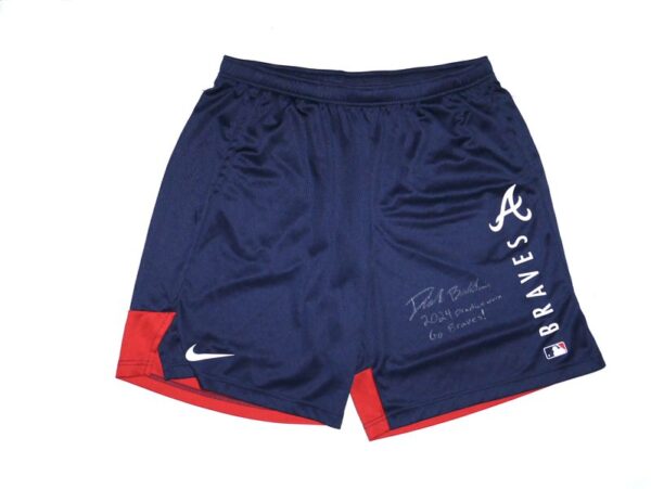 Drake Baldwin 2024 Practice Worn & Signed Official Atlanta Braves Nike Dri-Fit XL Shorts - Atlanta Braves 2025 #1 Prospect!
