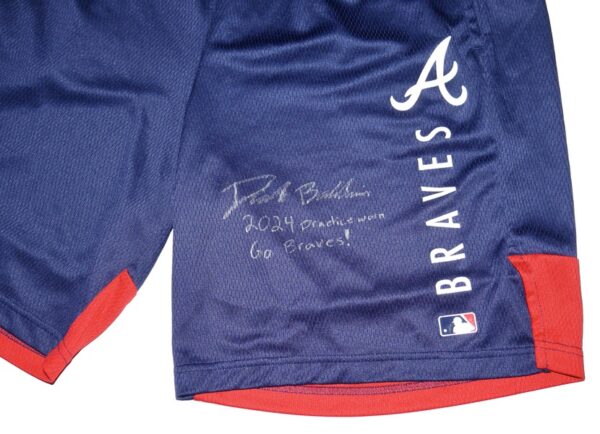 Drake Baldwin 2024 Practice Worn & Signed Official Atlanta Braves Nike Dri-Fit XL Shorts - Atlanta Braves 2025 #1 Prospect!