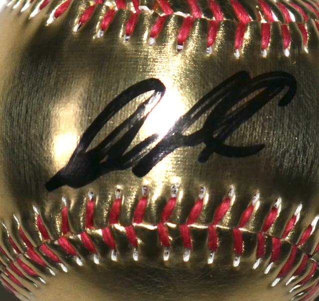 Jazz Chisholm New York Yankees Autographed Signed Gold Baseball - Beckett Witnessed