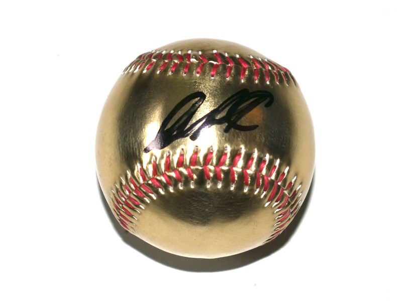 Jazz Chisholm New York Yankees Autographed Signed Gold Baseball - Beckett Witnessed