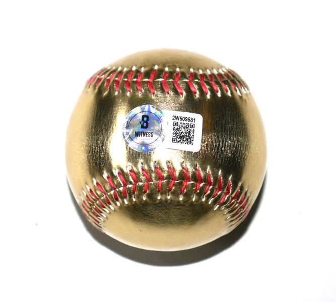 Jazz Chisholm New York Yankees Autographed Signed Gold Baseball - Beckett Witnessed