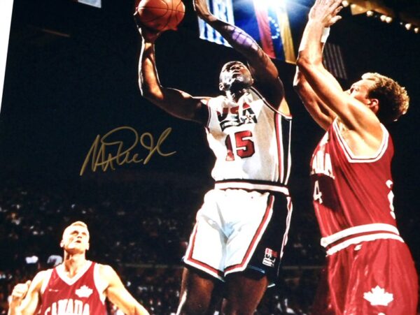 Magic Johnson Los Angeles Lakers Autographed Signed Team USA 16 x 20 Photo - Beckett Witnessed