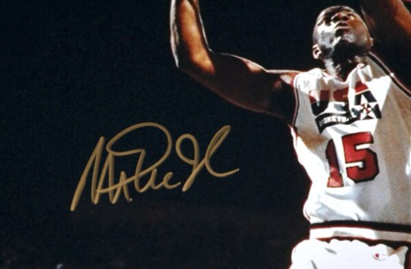 Magic Johnson Los Angeles Lakers Autographed Signed Team USA 16 x 20 Photo - Beckett Witnessed