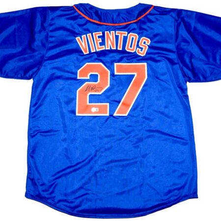 Mark Vientos New York Mets Signed Custom Blue Jersey - Beckett Witnessed