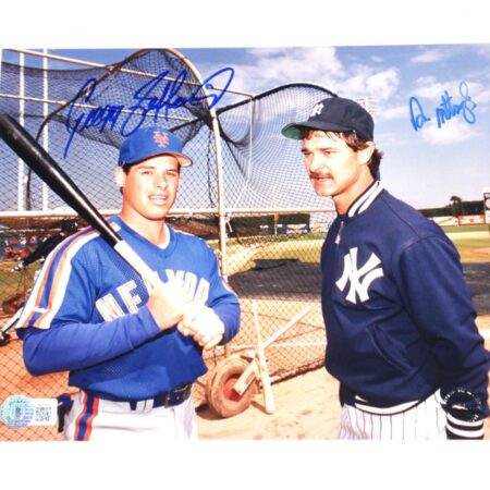Gregg Jefferies New York Mets & Don Mattingly New York Yankees Signed 8 x 10 Photo - Beckett