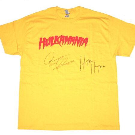 Hulk Hogan & Dennis Rodman Signed WWE Hulkamania Gildan XL Shirt - Players Ink Authentication