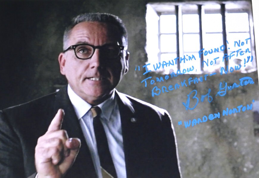Bob Gunton Signed Warden Samuel Norton The Shawshank Redemption 11 x 14 Photo With Awesome Inscriptions! ACOA