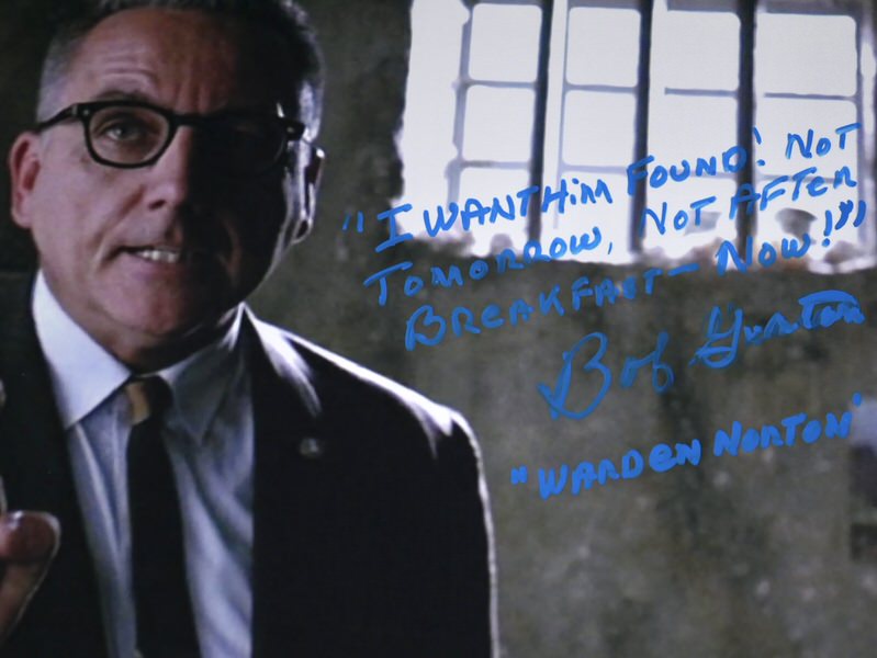 Bob Gunton Signed Warden Samuel Norton The Shawshank Redemption 11 x 14 Photo With Awesome Inscriptions! ACOA