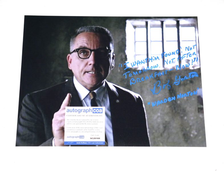 Bob Gunton Signed Warden Samuel Norton The Shawshank Redemption 11 x 14 Photo With Awesome Inscriptions! ACOA