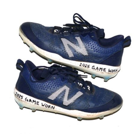 Cade Bunnell 2025 Columbus Clingstones Game Worn & Signed "GO BRAVES" New Balance FuelCell COMP V3 Baseball Cleats
