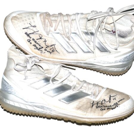 Logan O’Hoppe 2024 Los Angeles Angels #14 Training Worn & Signed Adidas Adizero Turf Shoes