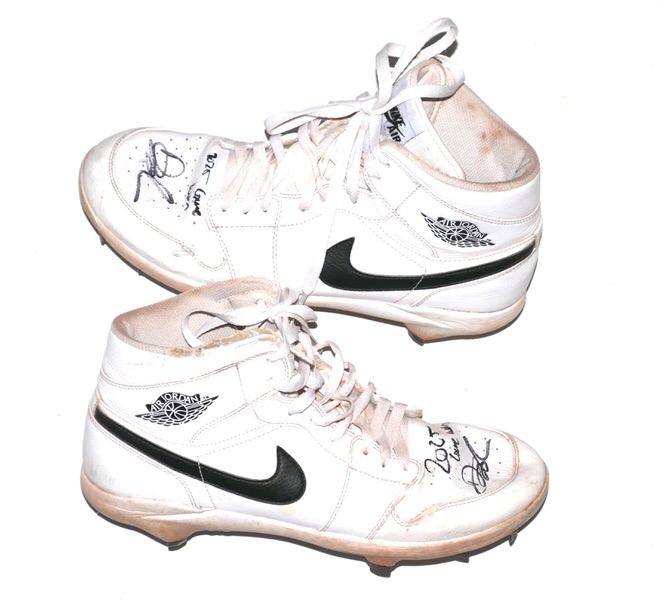 Drew Lugbauer 2025 Algodoneros Union Laguna Game Worn & Signed White & Black Nike Air Jordan Cleats