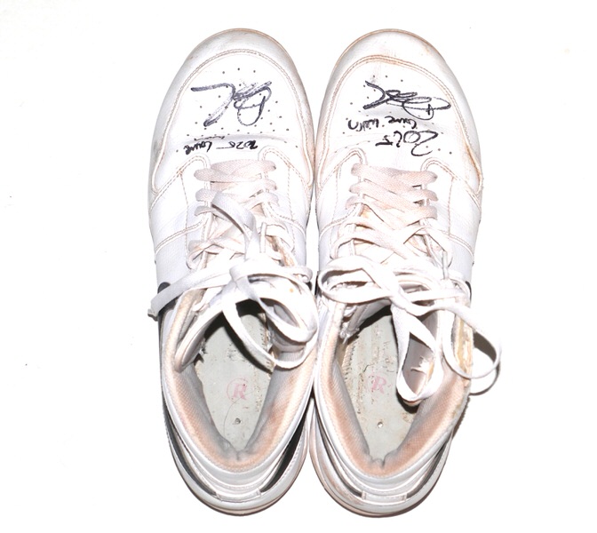 Drew Lugbauer 2025 Algodoneros Union Laguna Game Worn & Signed White & Black Nike Air Jordan Cleats