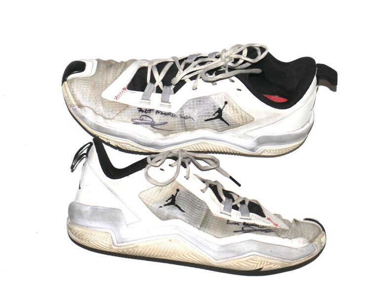Drew Lugbauer 2025 Algodoneros Union Laguna Practice Worn & Signed Nike Air Jordan Shoes