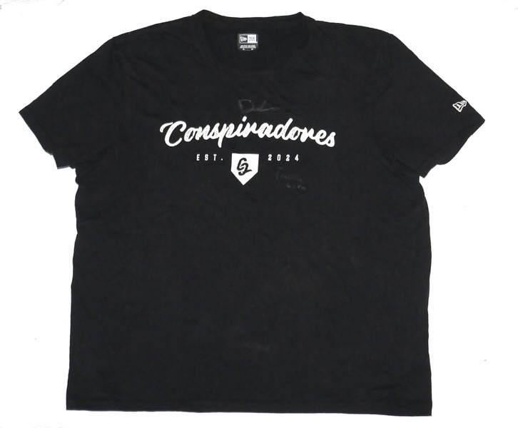 Drew Lugbauer 2025 Practice Worn & Signed Official Conspiradores de Querétaro New Era XL Shirt
