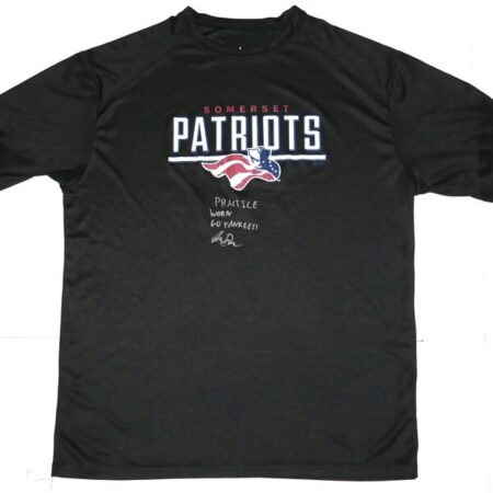 Indigo Diaz with 2025 Player Issued & Signed Official Somerset Patriots #45 BSN Sports XL Shirt