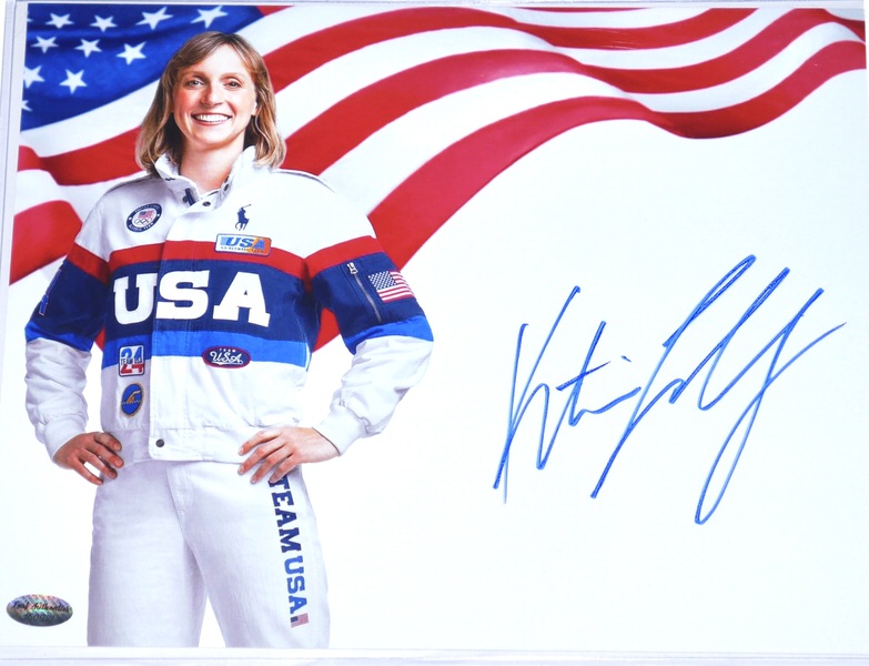 Katie Ledecky Signed Autographed Team USA 8x10 Photo - Leaf COA - Comes in 8 x 10 Toploader!