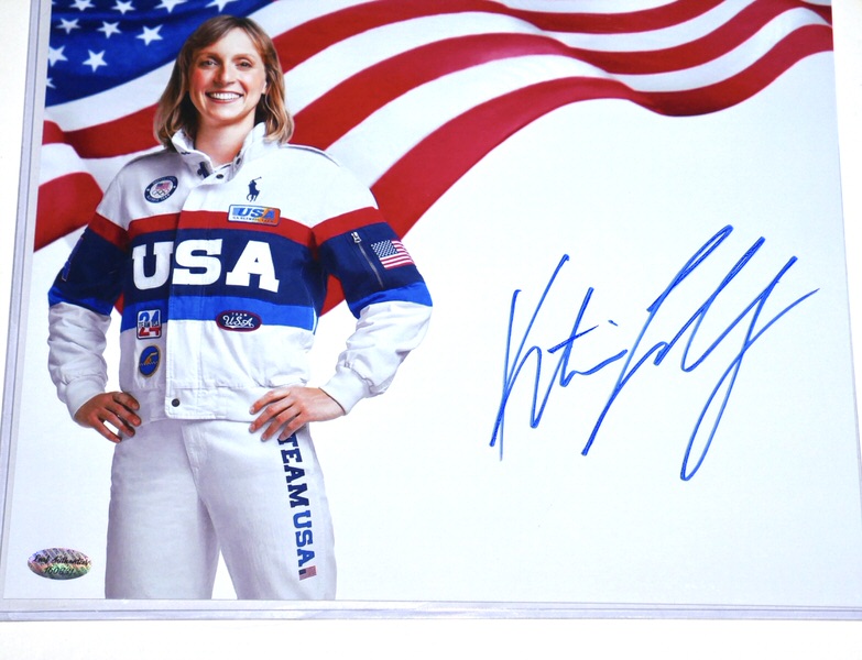 Katie Ledecky Signed Autographed Team USA 8x10 Photo - Leaf COA - Comes in 8 x 10 Toploader!