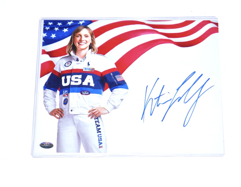 Katie Ledecky Signed Autographed Team USA 8x10 Photo - Leaf COA - Comes in 8 x 10 Toploader!