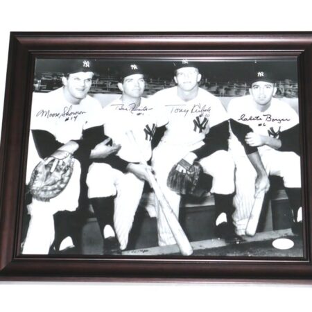 Tony Kubek, Clete Boyer, Bobby Richardson & Moose Skowron New York Yankees Signed and Framed 8 x 10 Photo Display - JSA