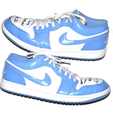 Adam Zebrowski 2025 Columbus Clingstones Training Worn & Signed Blue & White Nike Air Jordan Shoes