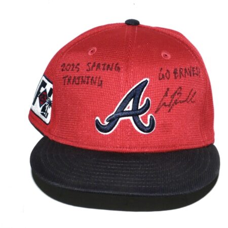 Cade Bunnell 2025 Game Worn & Signed Official Atlanta Braves Spring Training New Era 59FIFTY Hat