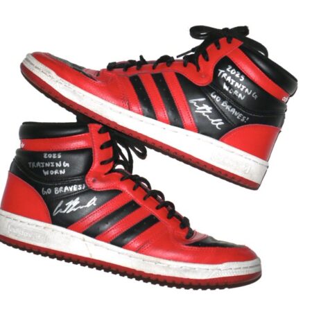 Cade Bunnell 2025 Gwinnett Stripers Training Worn & Signed Adidas Top Ten Shoes