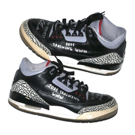 Cade Bunnell 2025 Gwinnett Stripers Training Worn & Signed Nike Air Jordan Shoes