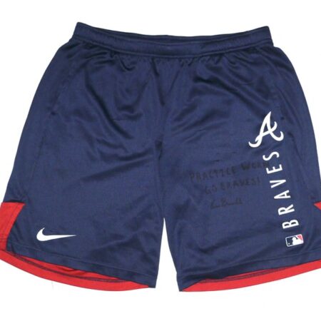 Cade Bunnell Practice Worn & Signed Official Atlanta Braves Nike Dri-Fit Shorts