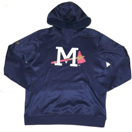 Cade Bunnell Team Issued Official Mississippi Braves Evoshield Hooded Pullover Sweatshirt - Worn for Batting Practice!