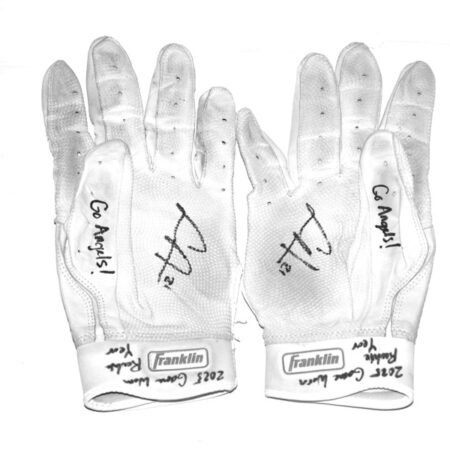 Logan Davidson 2025 Los Angeles Angels Rookie Year Game Worn & Signed Franklin Batting Gloves