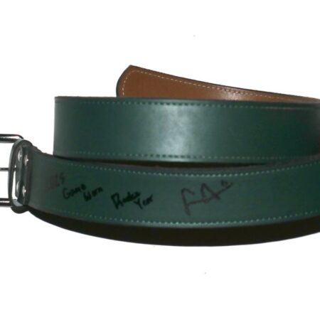 Logan Davidson 2025 Oakland Athletics Rookie Year Game Worn & Signed Green Leather Belt