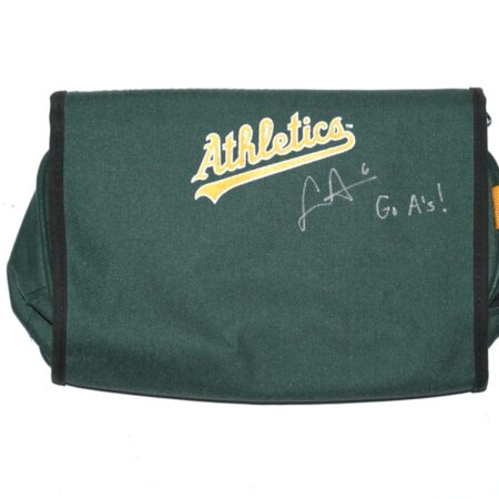 Logan Davidson Team Issued & Signed Go A's! Official Oakland Athletics Pryor Sports Toiletries Bag
