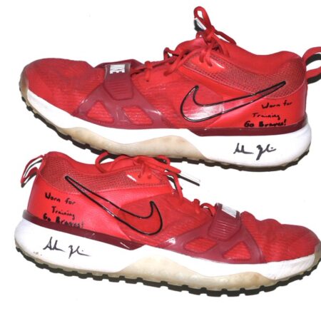 Adam Zebrowski 2025 Columbus Clingstones #78 Training Worn & Signed Red Nike Shoes