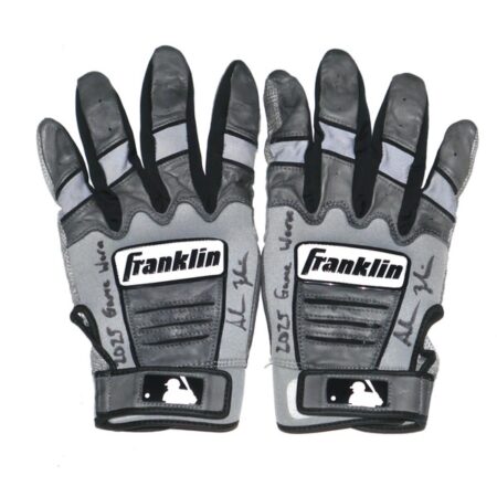 Adam Zebrowski 2025 Columbus Clingstones Game Worn & Signed Grey Franklin Batting Gloves