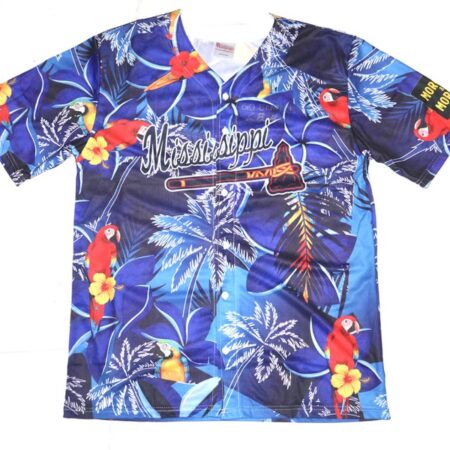 Cade Bunnell 2024 Team Issued & Signed GO BRAVES! Mississippi Braves Hawaii-Themed Jersey - Stadium Giveaway Presented by Morgan & Morgan!