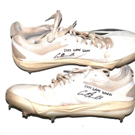 Cade Bunnell 2025 Gwinnett Stripers Game Worn & Signed Adidas Lightstrike Pro Baseball Cleats