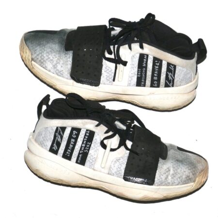 Cade Bunnell 2025 Gwinnett Stripers Training Worn & Signed GO BRAVES! Adidas Bounce Shoes