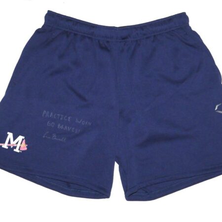 Cade Bunnell Practice Worn & Signed Official Mississippi Braves Evoshield Large Shorts