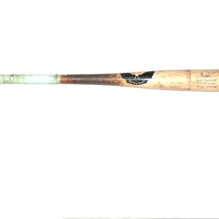 Drew Lugbauer 2025 Algodoneros Union Laguna #36 Game Used & Signed Viva Mexico! SAM Rideau Crusher Maple Baseball Bat - CRACKED