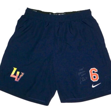 Logan Davidson 2025 Practice Worn & Signed Official Las Vegas Aviators #6 Nike Dri-Fit Shorts